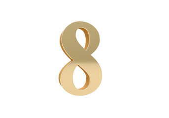 Naklejka premium 3d golden number 8