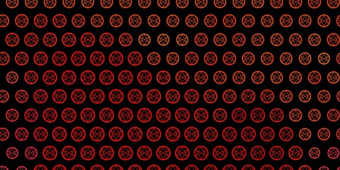 Fototapeta na wymiar Dark Red, Yellow vector background with occult symbols.
