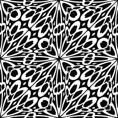 Naklejka na ściany i meble floral pattern background.Repeating geometric pattern from striped elements. Black pattern. 