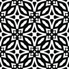 Seamless vector pattern in geometric ornamental style. Black  pattern.