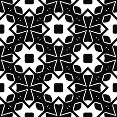 Seamless vector pattern in geometric ornamental style. Black  pattern.