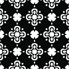 Seamless vector pattern in geometric ornamental style. Black  pattern.