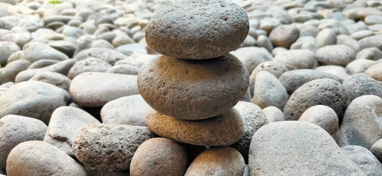 neatly arranged gravel