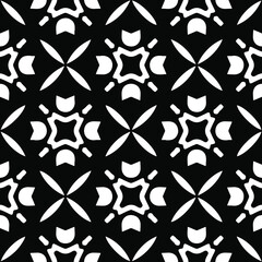 floral seamless pattern background.Geometric ornament for wallpapers and backgrounds. Black and white pattern.
