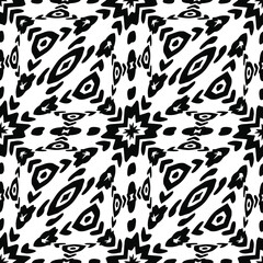 floral seamless pattern background.Geometric ornament for wallpapers and backgrounds. Black and white pattern.
