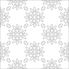 floral pattern background.Repeating geometric pattern from striped elements.  Black pattern. 