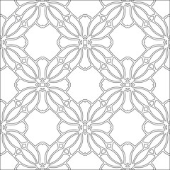 floral pattern background.Repeating geometric pattern from striped elements.  Black pattern. 