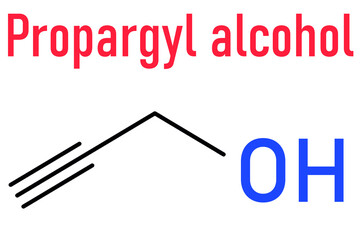 Propargyl alcohol molecule. Skeletal formula.
