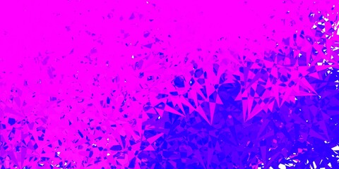 Light purple, pink vector texture with random triangles.
