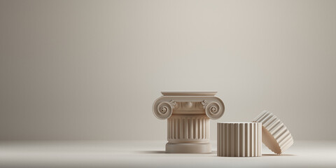 classic luxury podium cosmetic background for branding and product presentation.3d rendering illustration.