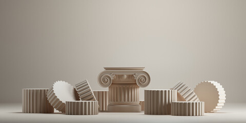 classic luxury podium cosmetic background for branding and product presentation.3d rendering illustration.