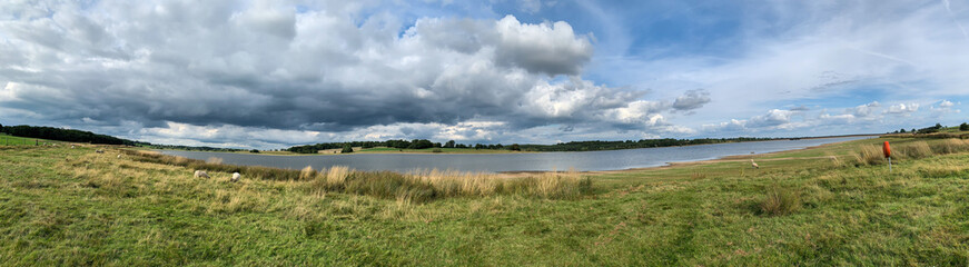 panorama of lake and clouds