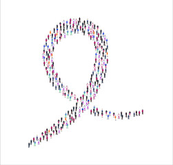 Large group of people illustration flat. forming the symbol on white background. Vector illustration, Group, People set