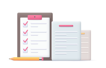 Document, sheet  paper with a to-do checklist. Business task planning.