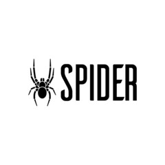 Spider glyph icon isolated on white background