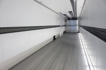 cargo empty semi-trailer with a clean floor