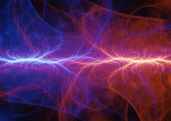 Fire and ice lightning, abstract electrical power background