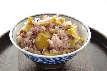 栗ご飯　黒米入りの栗ご飯　