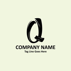 Obraz premium Unique logo design letter Q on black background, Logo Design Q Letter
