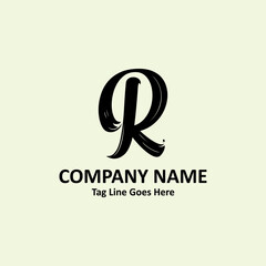 Unique logo design letter R on black background, Logo Design R Letter