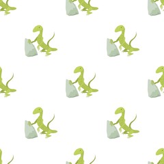 Standing lizard pattern seamless background texture repeat wallpaper geometric vector