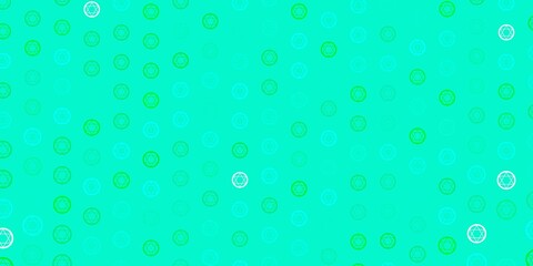 Light Green vector backdrop with mystery symbols.