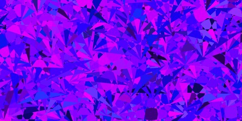 Dark Pink, Blue vector texture with random triangles.