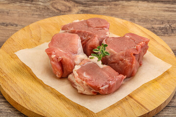 Raw pork tenderloin for cooking