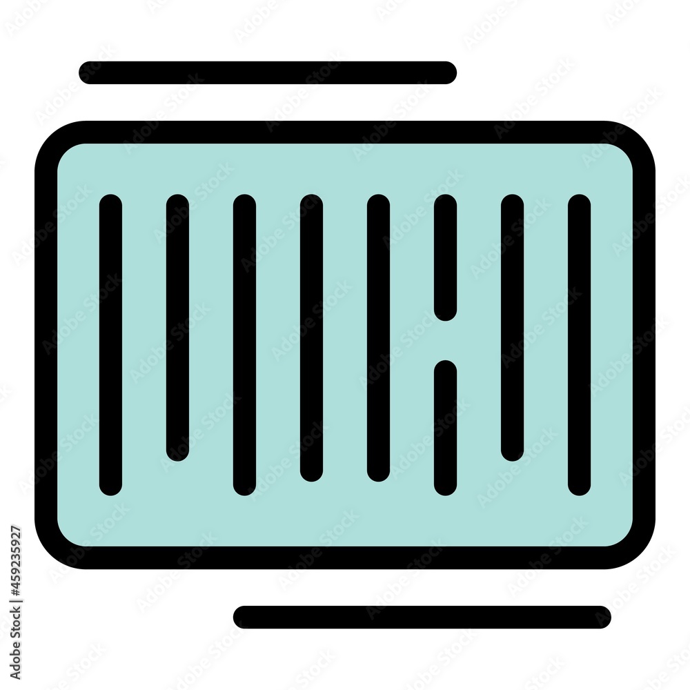 Poster bar code icon. outline bar code vector icon color flat isolated