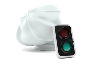 Chef's hat with green traffic light