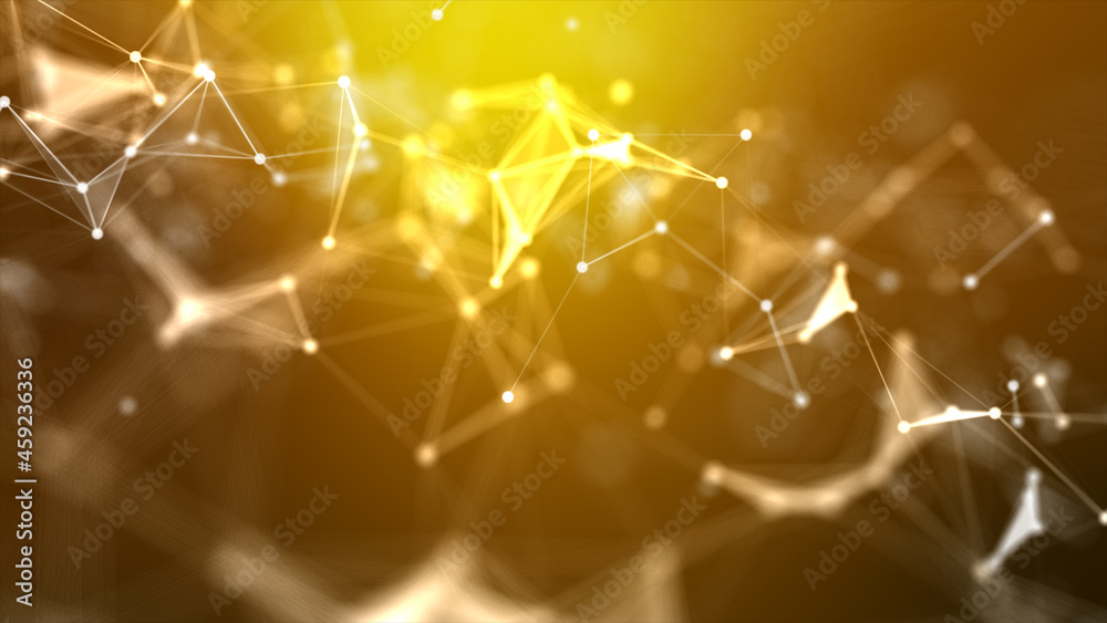 Poster abstract background dot and connect line for cyber technology futuristic and network connection conc