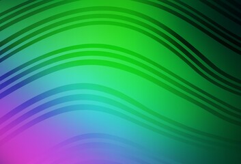 Light Pink, Green vector backdrop with bent lines.