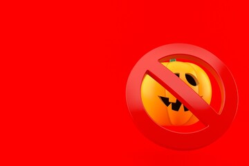 Jack o'lantern with forbidden symbol