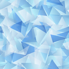 Polygonal blue mosaic background. Abstract low poly vector illustration. Triangular seamless pattern. Template geometric business design with triangle for poster, banner, card, flyer, fabric, textile