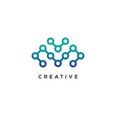 Letter M logo connected vector icon