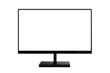 black monitor with white screen isolate
