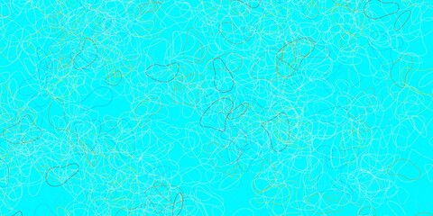 Light blue, yellow vector texture with memphis shapes.