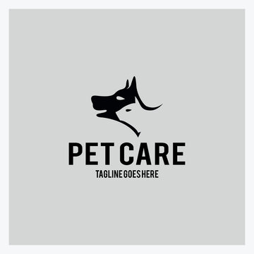 Pet shop logo design template. Vector illustration