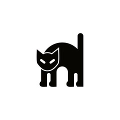 illustration black cat logo icon.