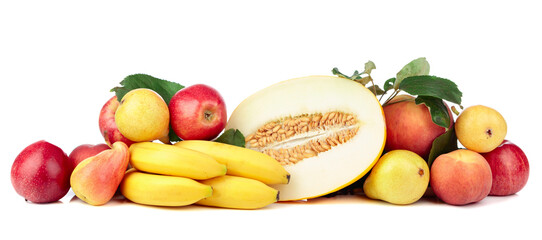Fresh fruits isolated on a white background.