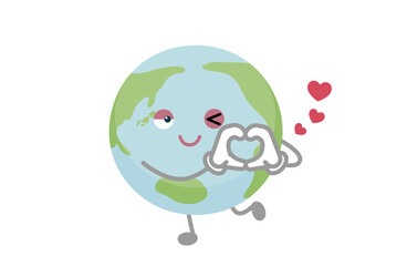 地球のキャラクターのベクター イラスト（愛情表現）
