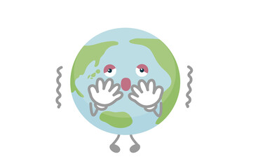 地球のキャラクターのベクター イラスト（震える）