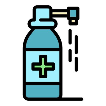 Medicinal spray icon. Outline medicinal spray vector icon color flat isolated