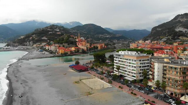 aerial view of the city of ventimiglia in italy