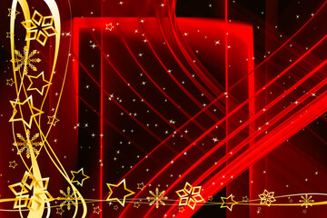 Weihnachten Hintergrund Abstrakt rot weiß silber gold schwarz hell dunkel Sterne und Schneeflocken Spiralen mit Linien und Wellen