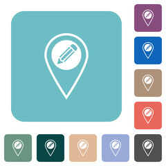 Edit GPS location rounded square flat icons
