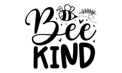 Bee kind 2, word lettering in pink blue pastel flower wreath vector illustration, Handwritten motivational and inspirational phrase, vector, banner, design, template