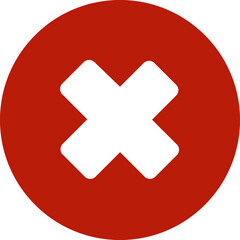 Fototapeta premium Danger Red Cross Circle Round. Vector art. Black and white. White background. Simple drawing.