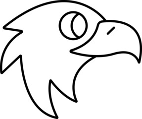 Eagle Bird Animal. Black and white. White background. Line drawing.