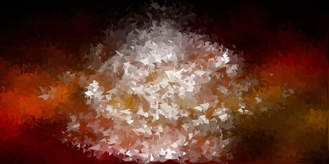 Dark green, yellow vector polygonal pattern.